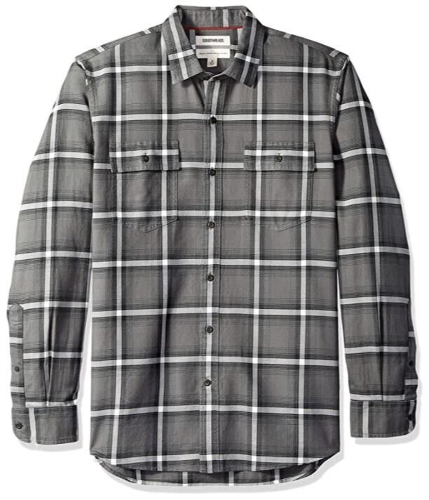 Goodthreads Men's Standard-Fit Long-Sleeve Plaid Twill Shirt