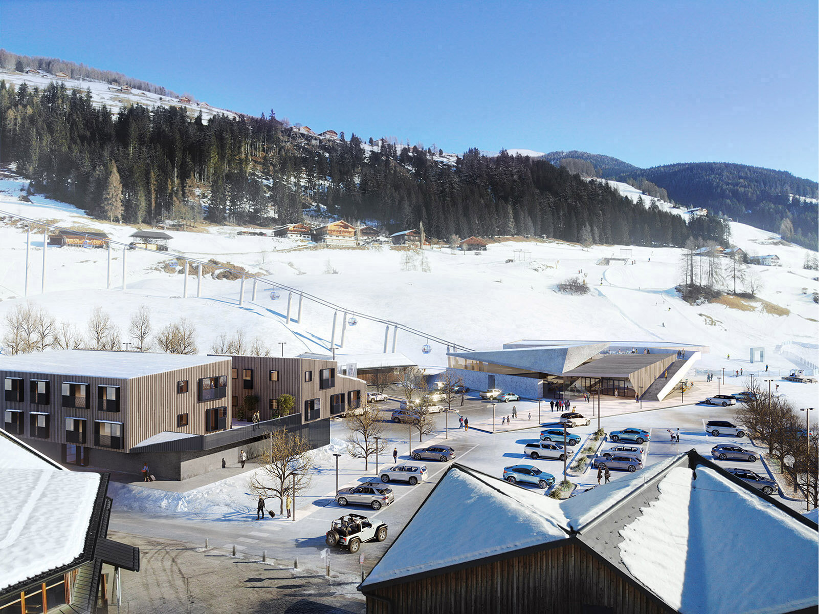   Plasma Studio,  Valley Station with cableway in Sesto (Dolomites Mountains) 