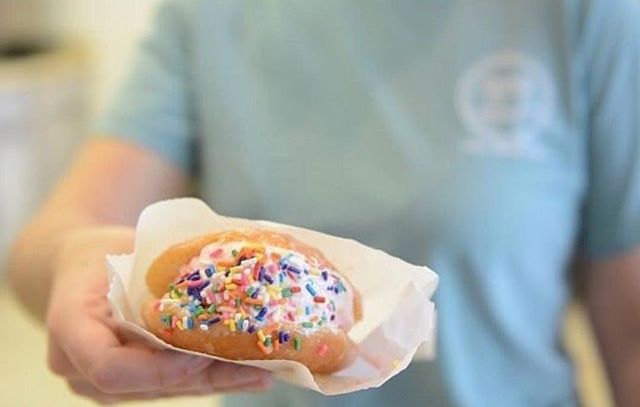Happy national doughnut day from Island Ice Cream! Come try a delicious doughnut sandwich or sundae after a long day at the beach!