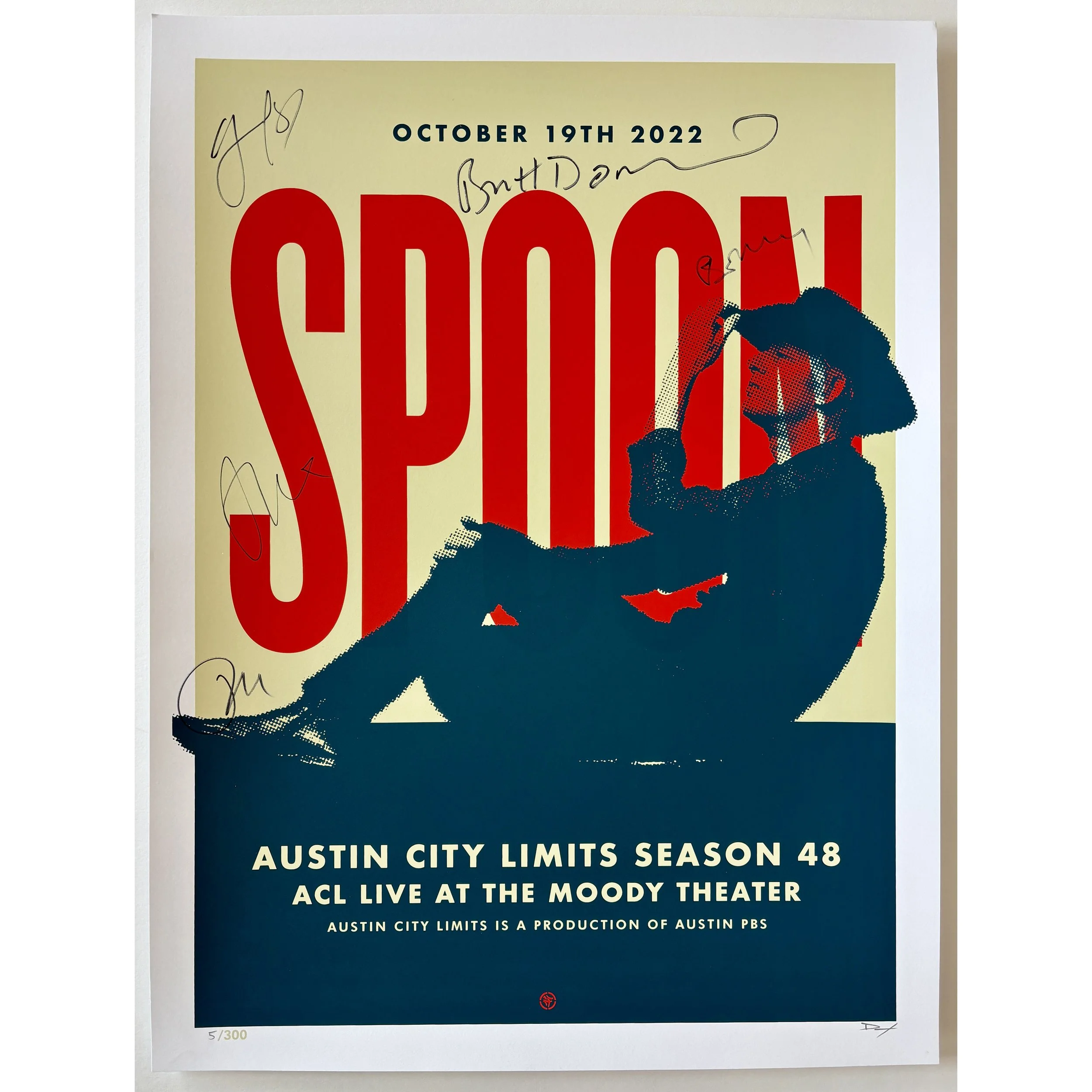 Spoon - Austin City Limits original poster - Season 48 - Signed by the band