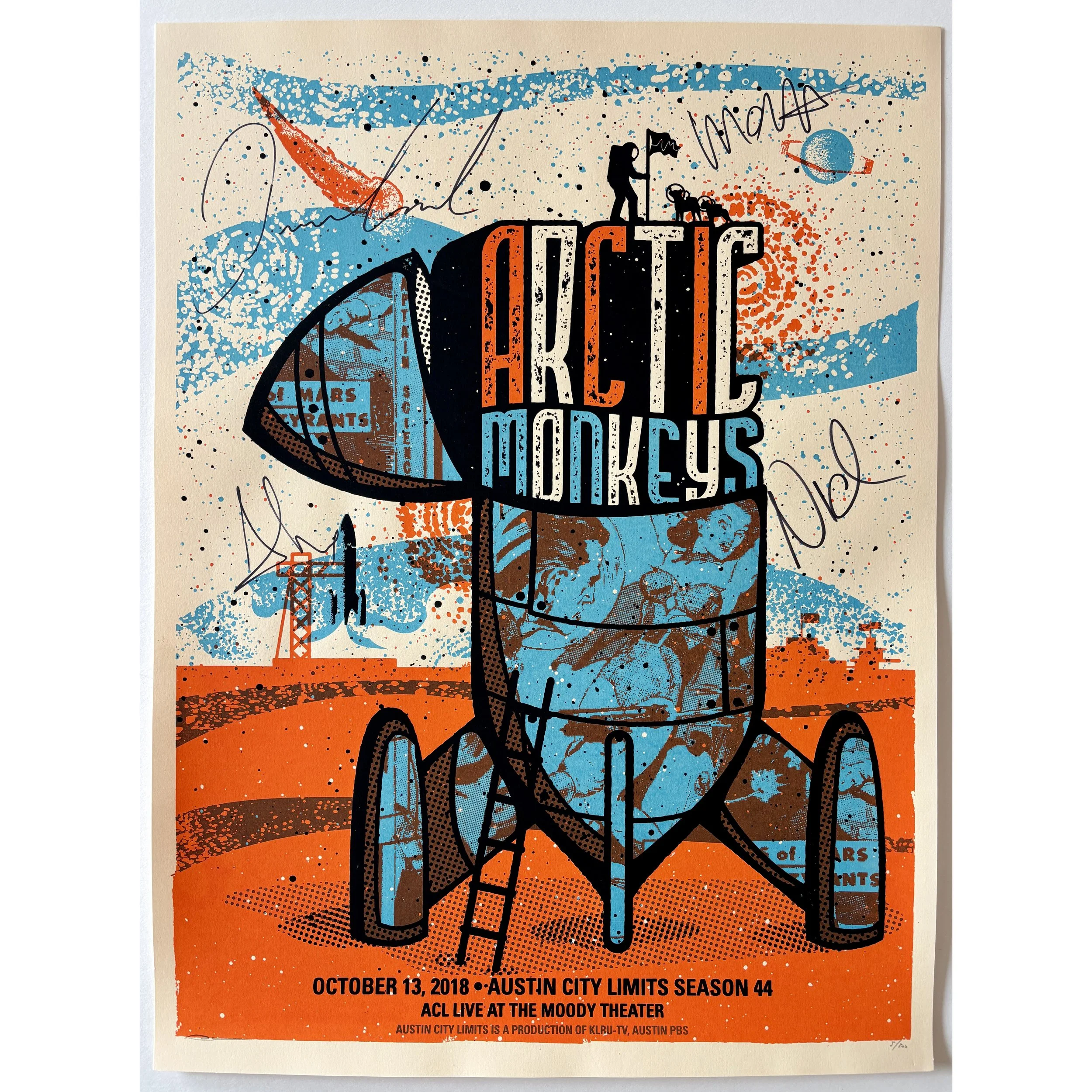 Arctic Monkeys - Austin City Limits original poster - Season 44 - Signed by the band
