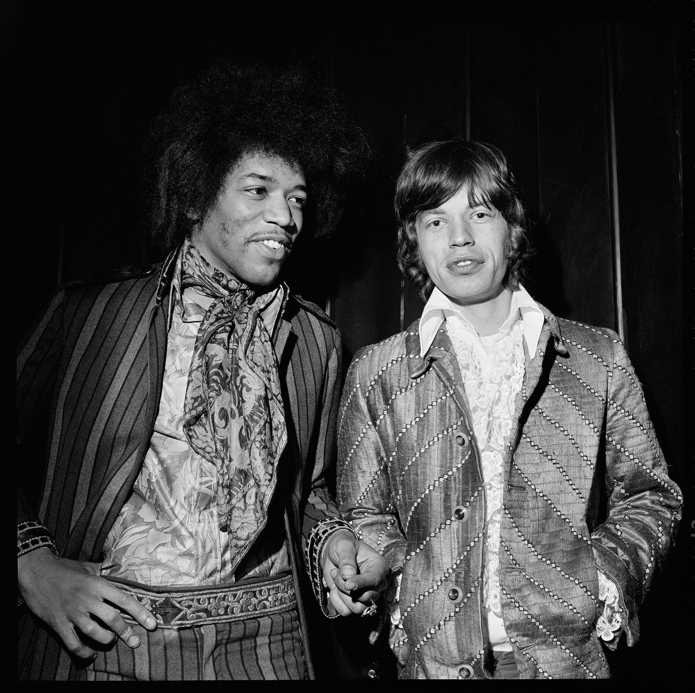 Jimi hendrix and Mick Jagger by Alec Byrne
