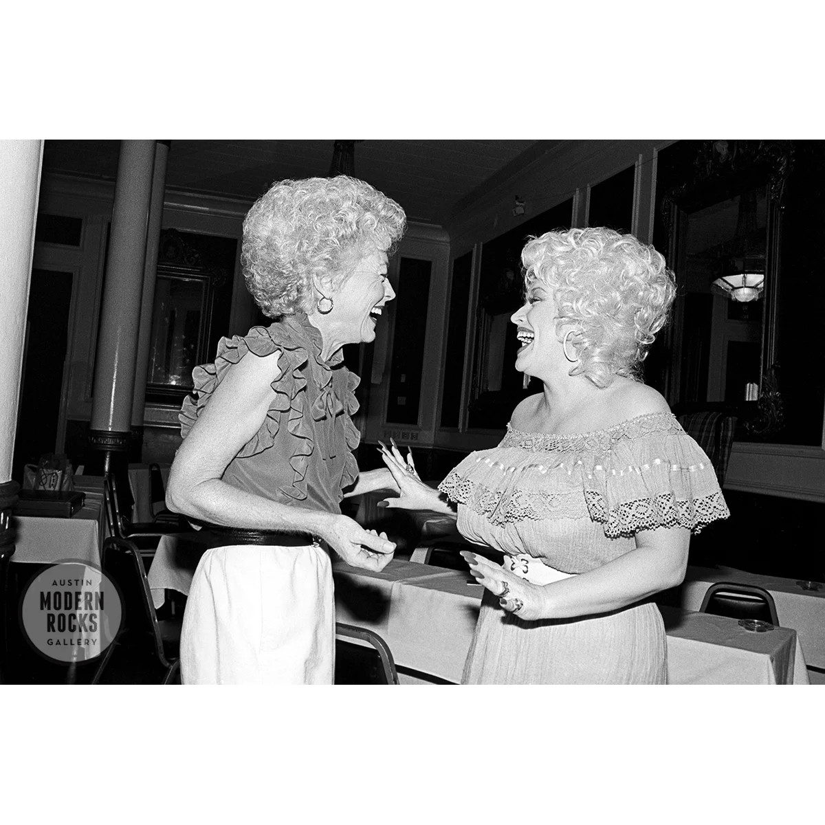 Ann Richards and Dolly Parton by Scott Newton