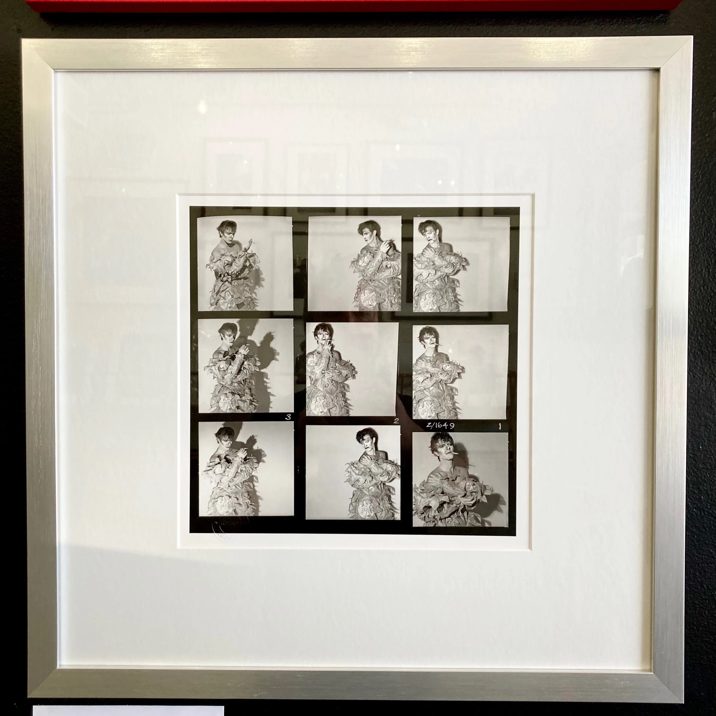 David Bowie Scary Monsters Smoking Demi Contact Sheet with silver frame