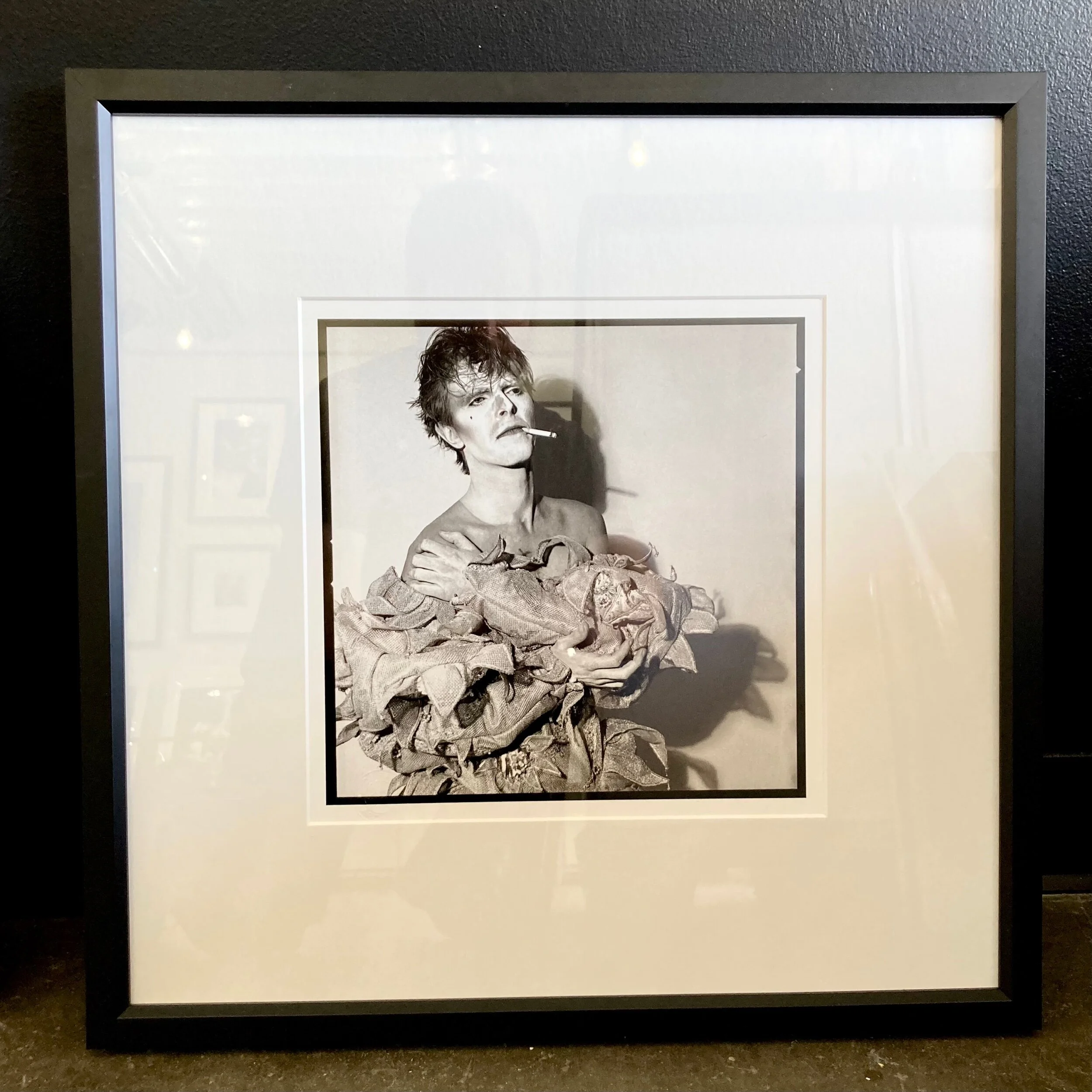 David Bowie Scary Monsters Smoking Clown by Duffy with black frame
