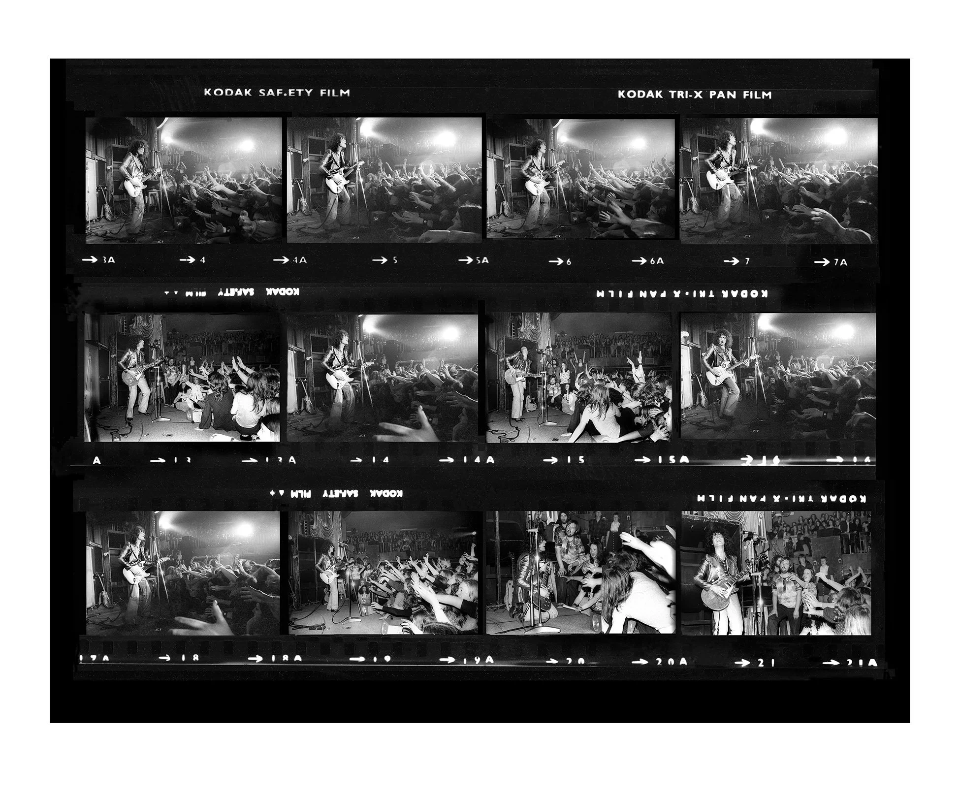 Marc Bolan and T-Rex Contact Sheet Print by Barrie Wentzell