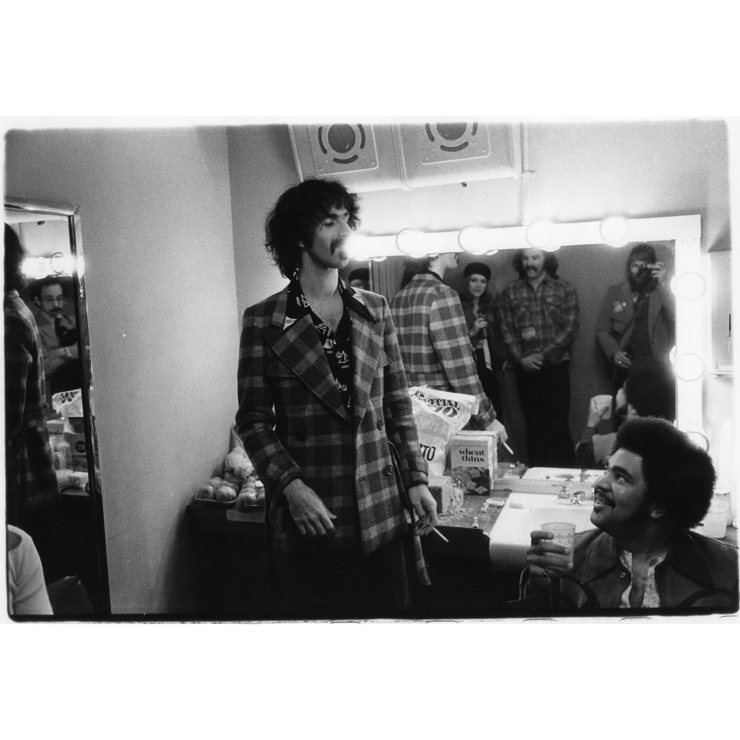 Frank Zappa backstage with George Duke by Herb Nolan
