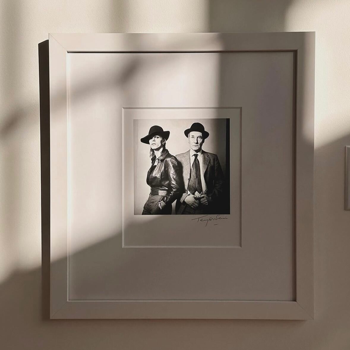 Another lovely @terryoneillofficial print finds its forever home. David Bowie and William Burroughs, signed by Terry O&rsquo;Neill, 8x10&rdquo; print framed with museum glass and a white frame with nice wide matting to give it a nice presence on the 