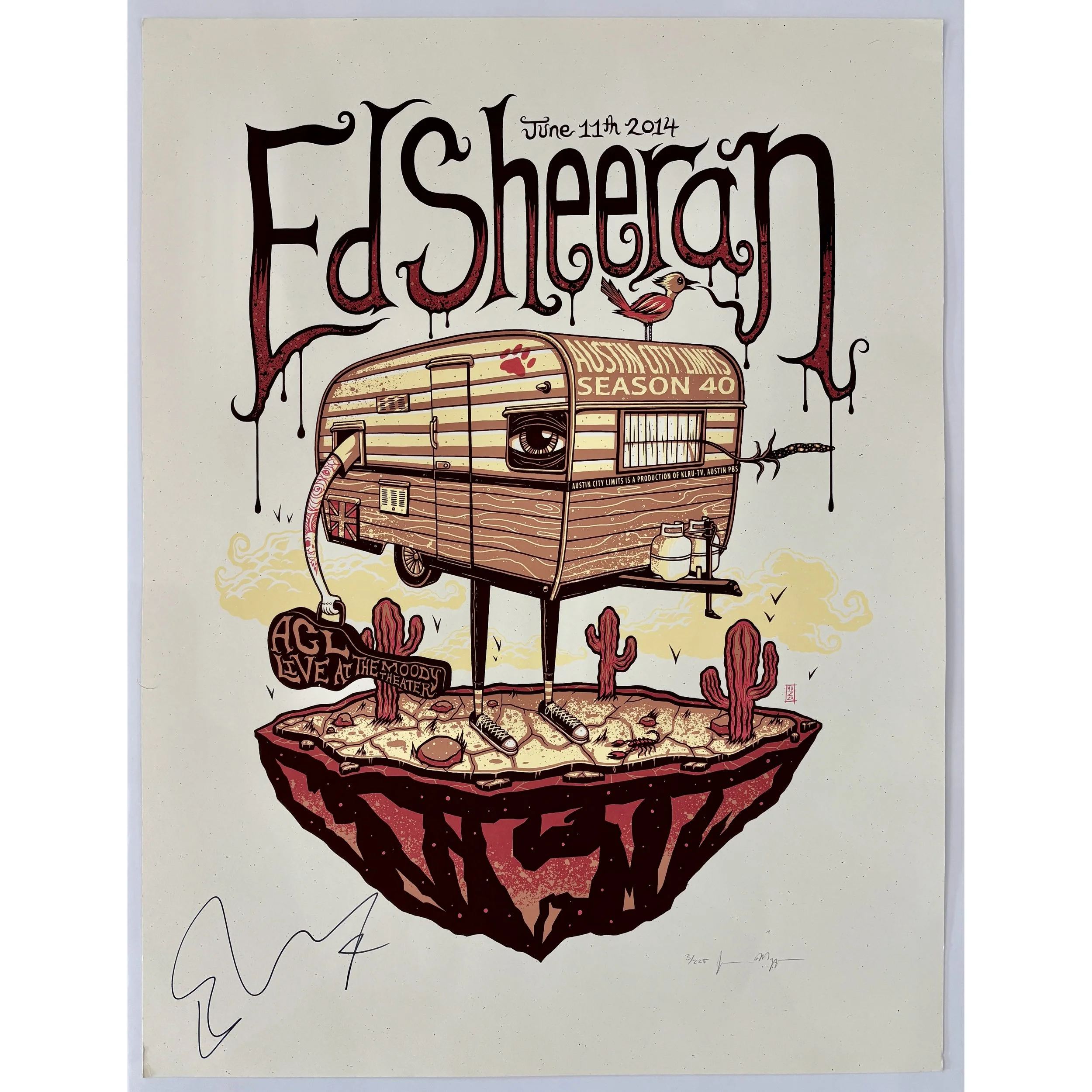 Ed Sheeran - Austin City Limits original poster - Season 40 - Signed by Ed Sheeran