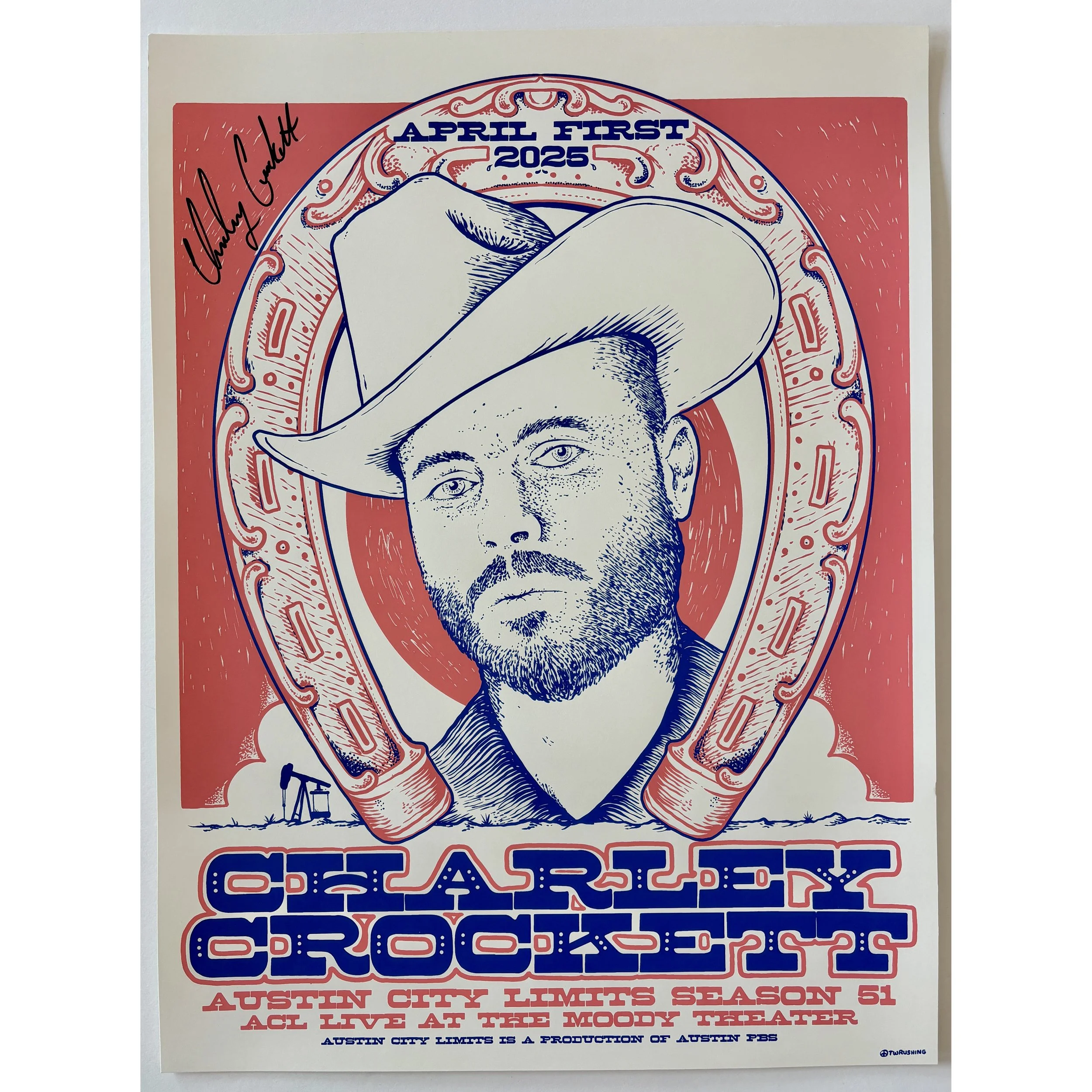 Charley Crockett - Austin City Limits original poster - Season 51 - Signed by Charley