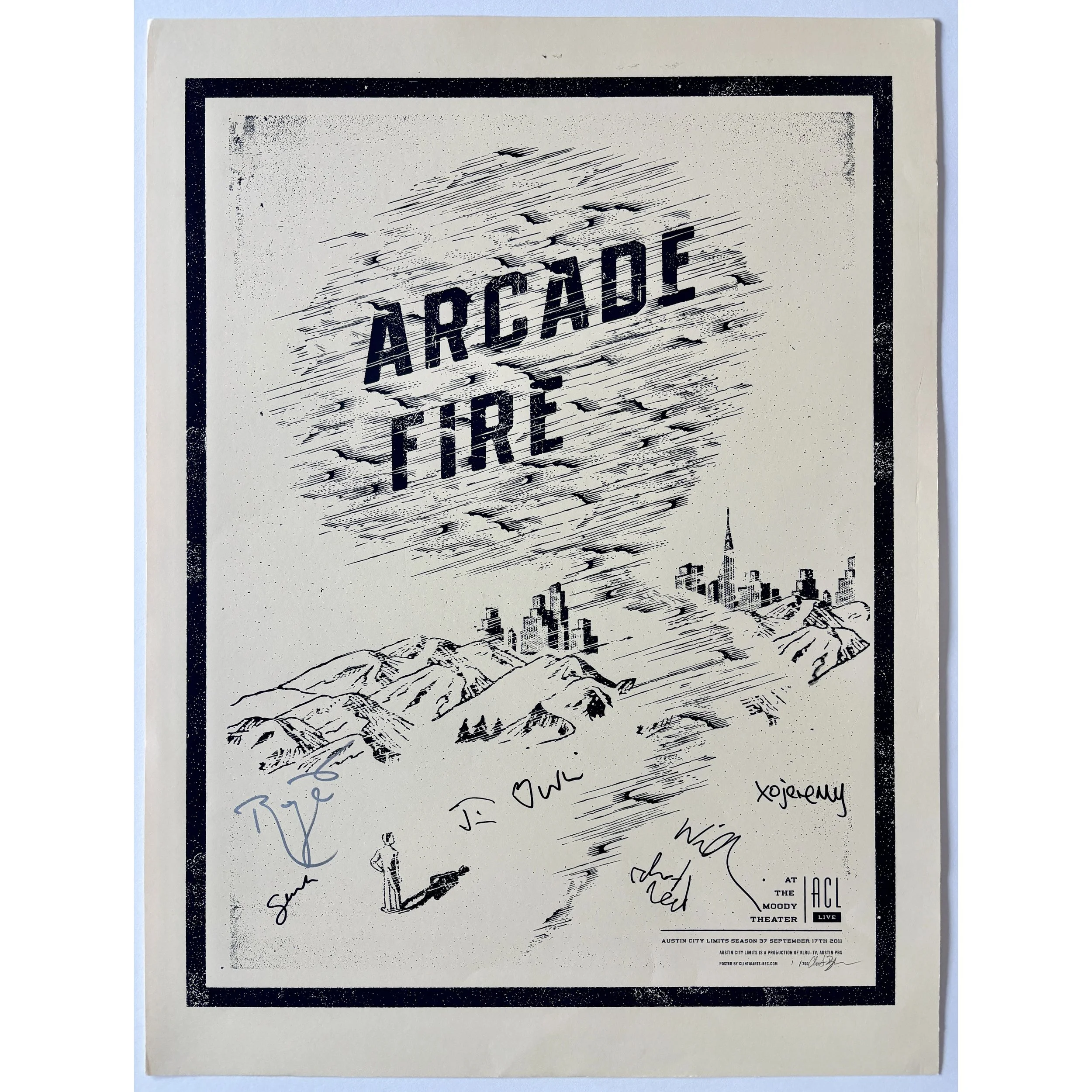 Arcade Fire - Austin City Limits original poster - Season 37 - Signed by the band