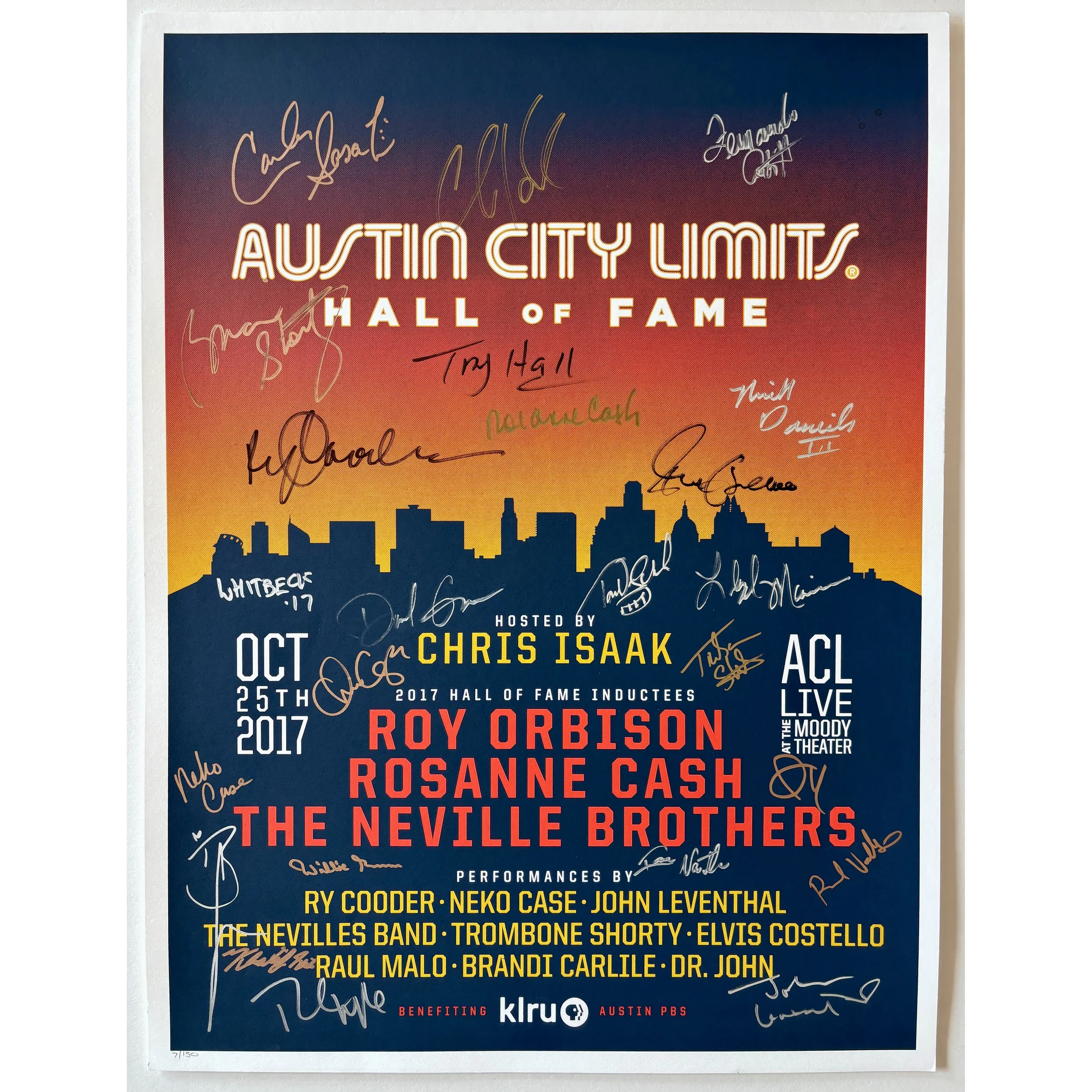 Austin City Limits original poster - Hall of Fame 2017 - signed by the performers