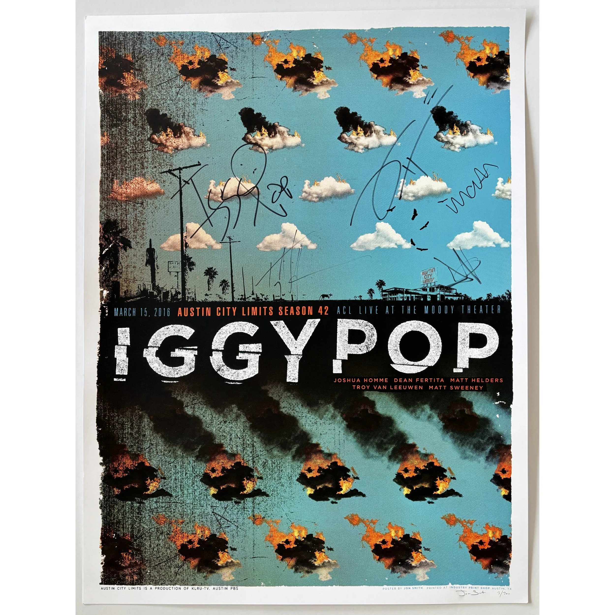 Iggy Pop - Austin City Limits original poster - Season 42 - Signed by Iggy Pop