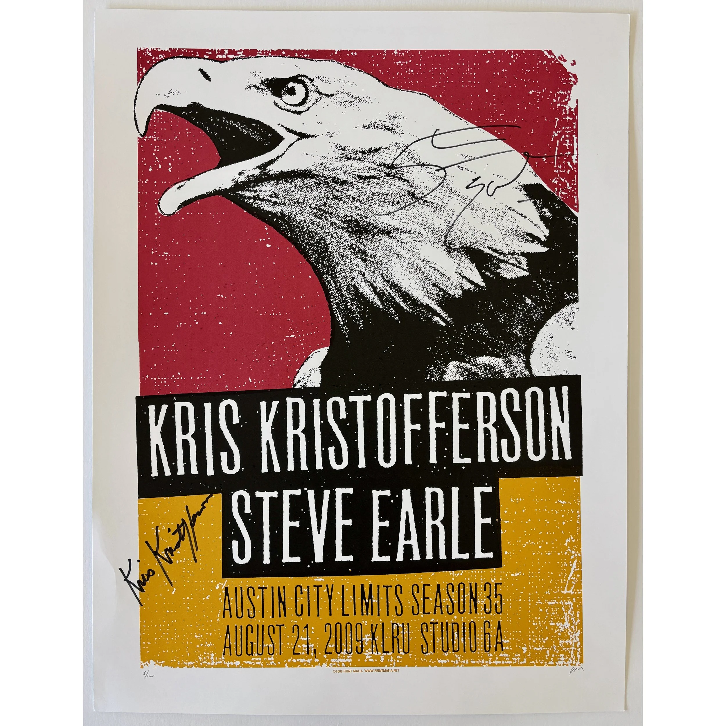 Kris Kristofferson and Steve Earle - Austin City Limits season 35 - Signed