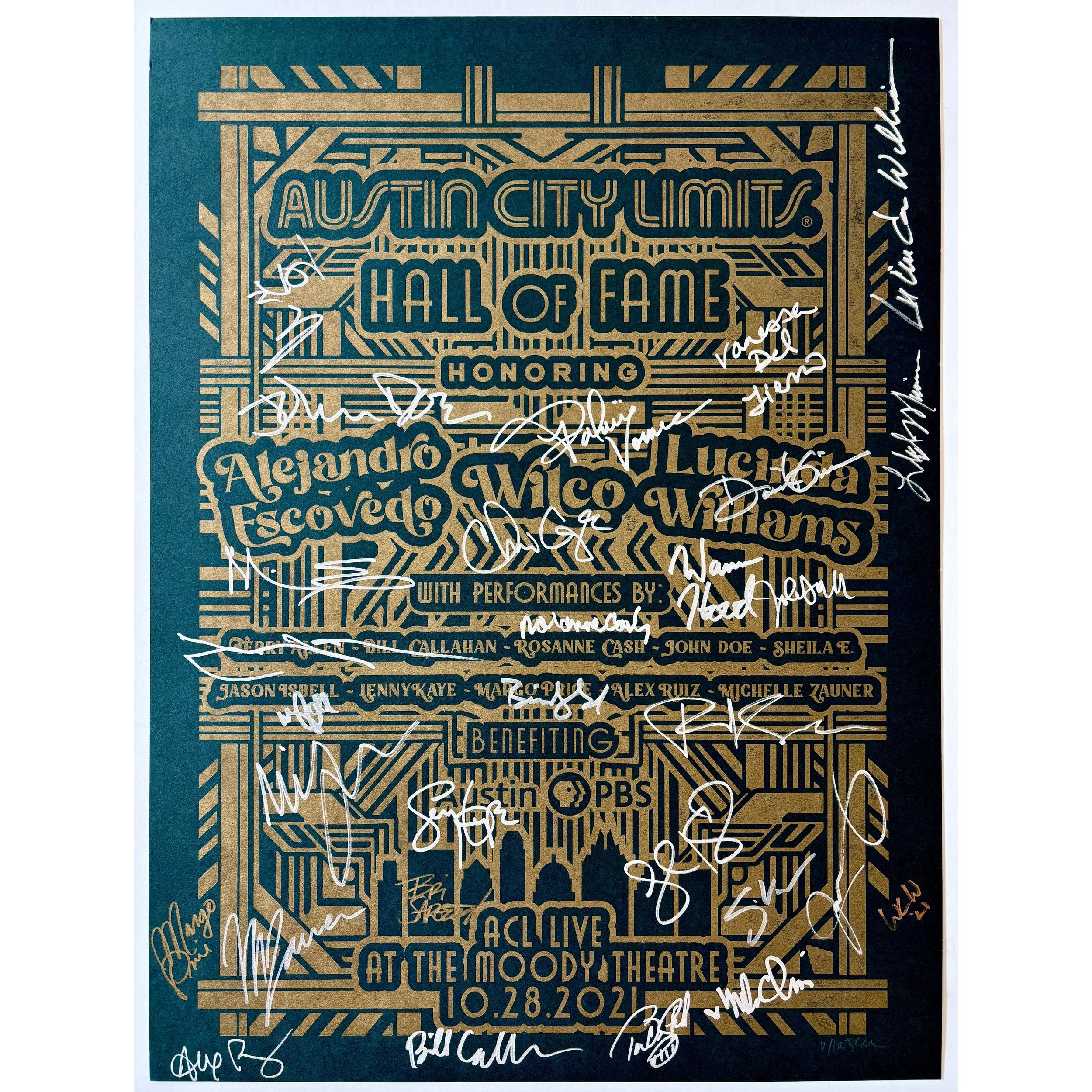 Austin City Limits original poster - Hall of Fame 2021 - signed by the performers