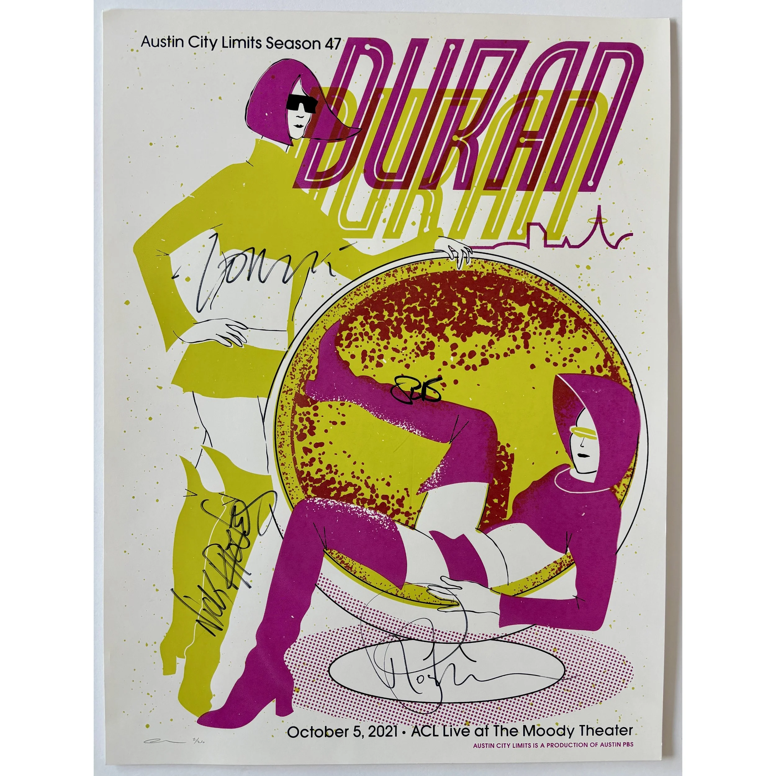 Duran Duran - Austin City Limits original poster - Season 47 - Signed by the band