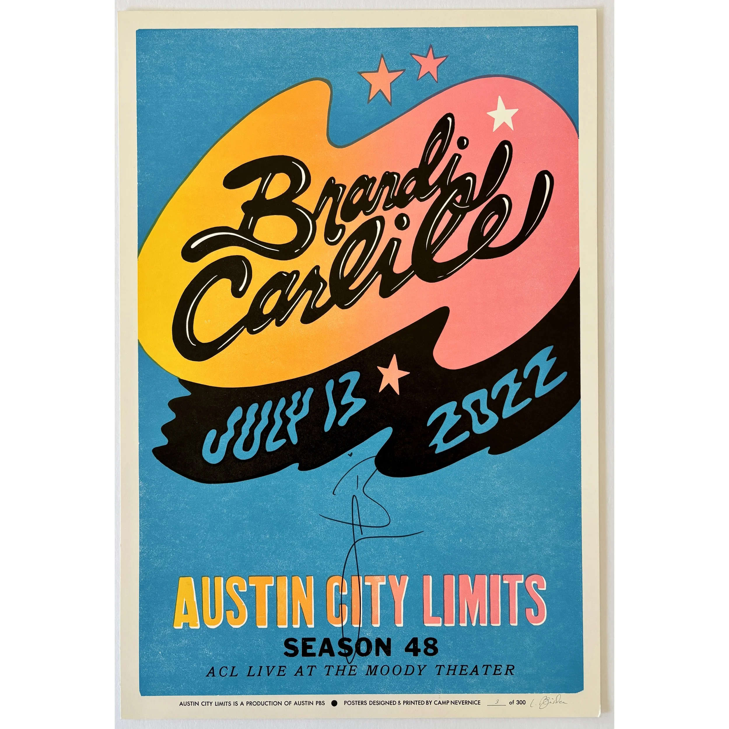 Brandi Carlile - Austin City Limits original poster - Season 48 - Signed by Brandi