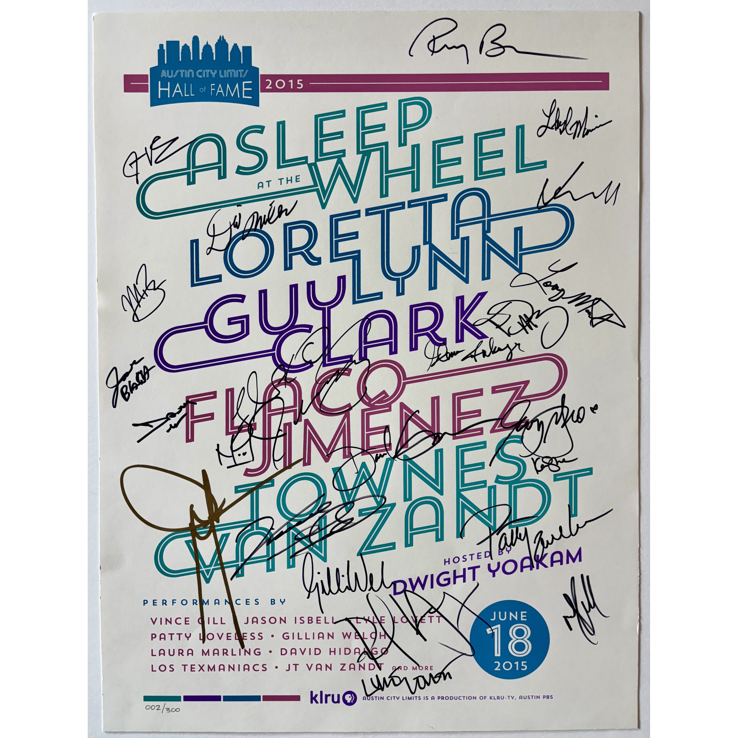 Austin City Limits original poster - Hall of Fame 2015 - signed by the performers