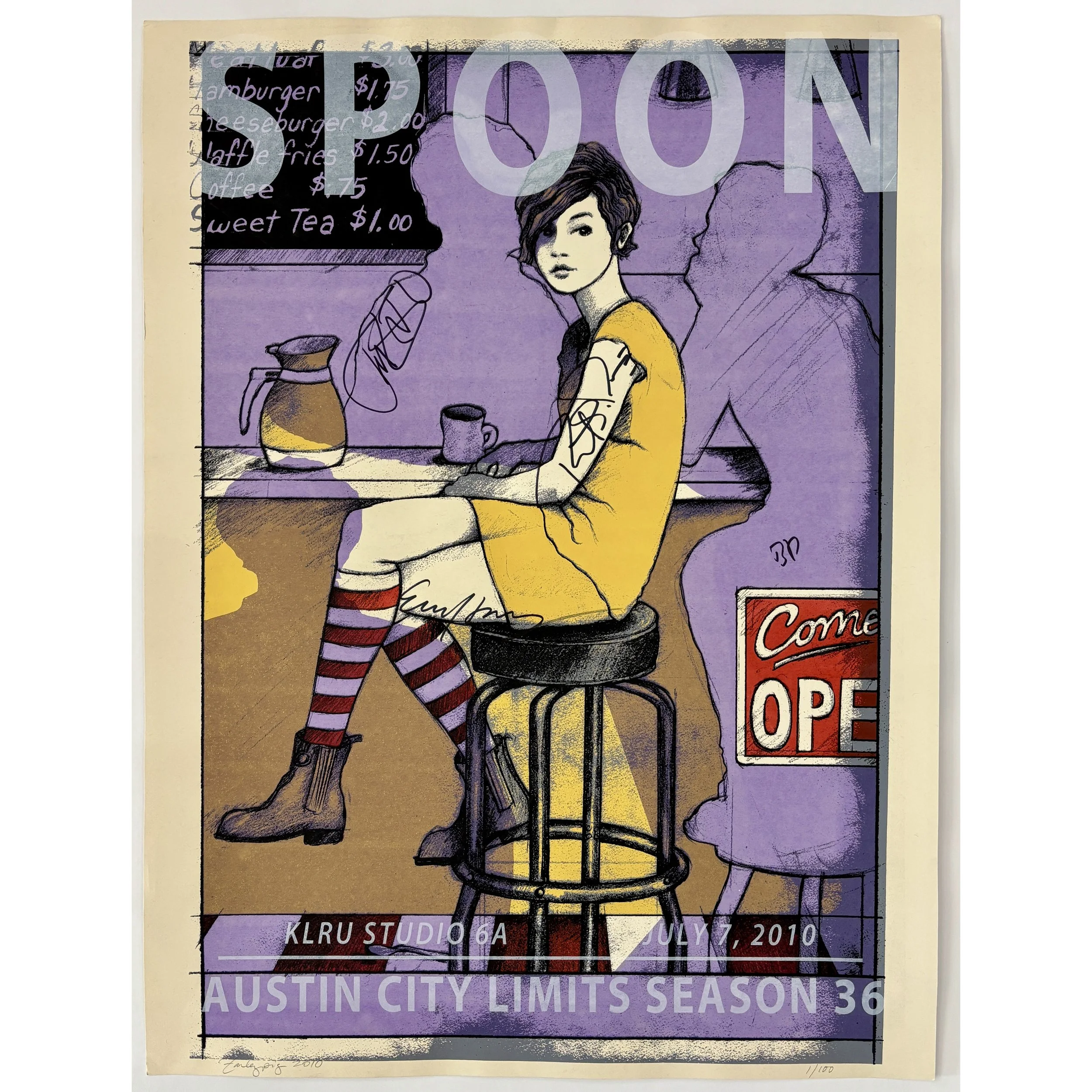 Spoon - Austin City Limits original poster - Season 36 - Signed by the band
