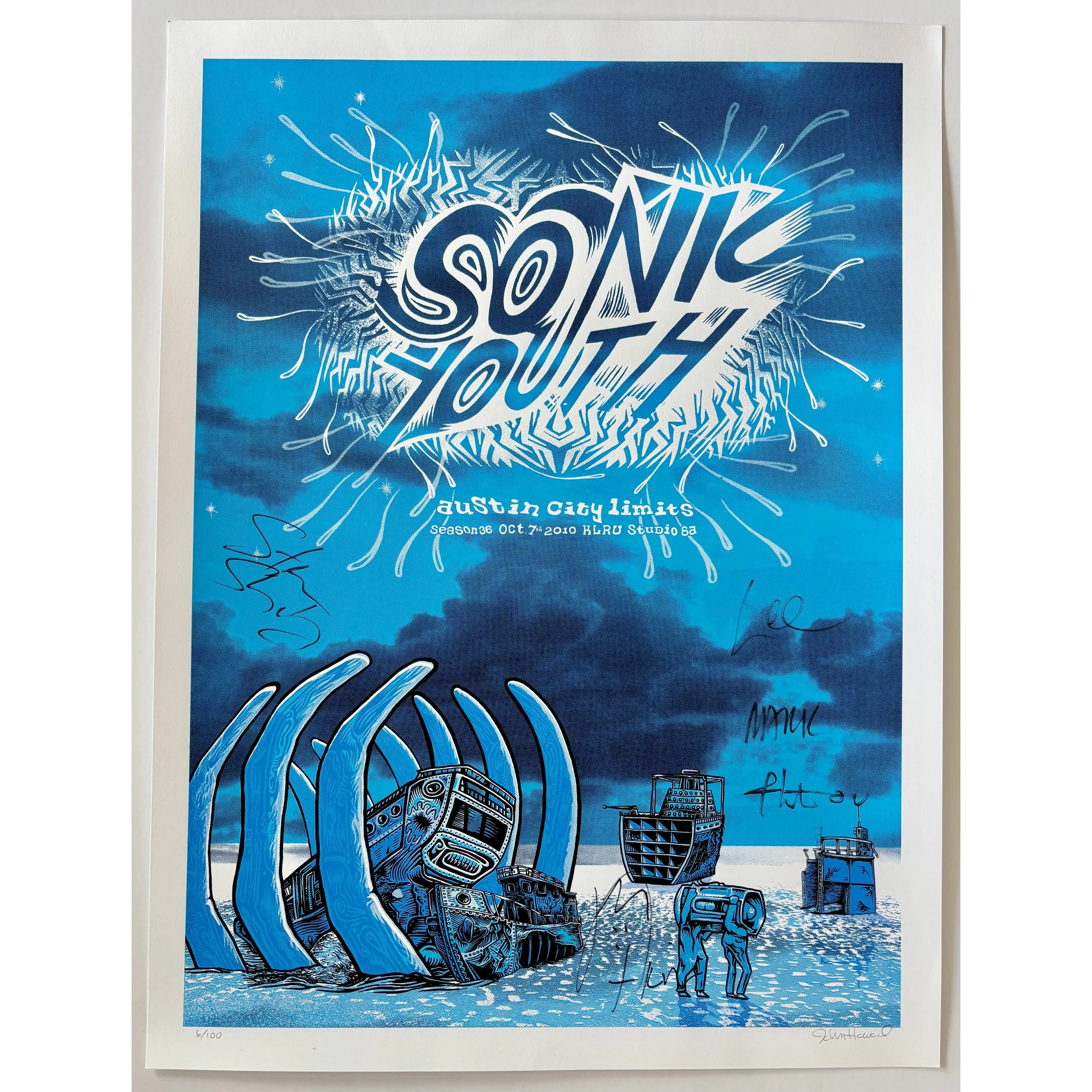 Sonic Youth  - Austin City Limits original poster - Season 36 - Signed by the band