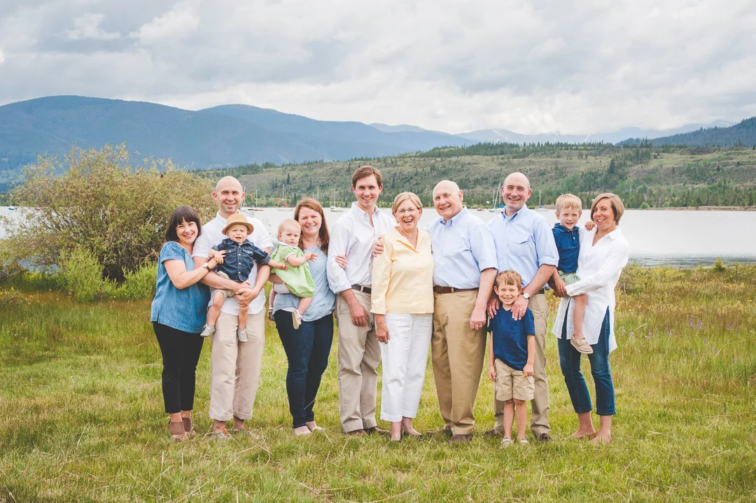 The whole family is here! Everyone met to celebrate a 50th wedding anniversary and finally get the youngest of the crew in photos with everyone for the first time during a destination family photo session!