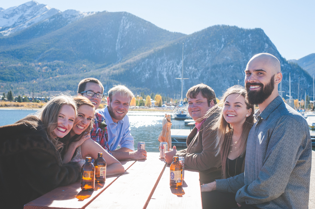 Smiles and laughter and more smiles. Good friends sharing good times by the lake after a beautiful autumn elopement in Colorado. | Keeping Composure Photography