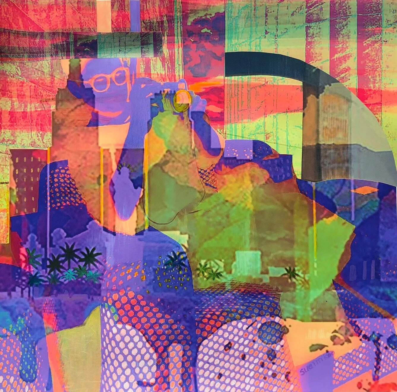 Veny - Mixed Media Collage on Paper, 20"(W) x 20"(H)