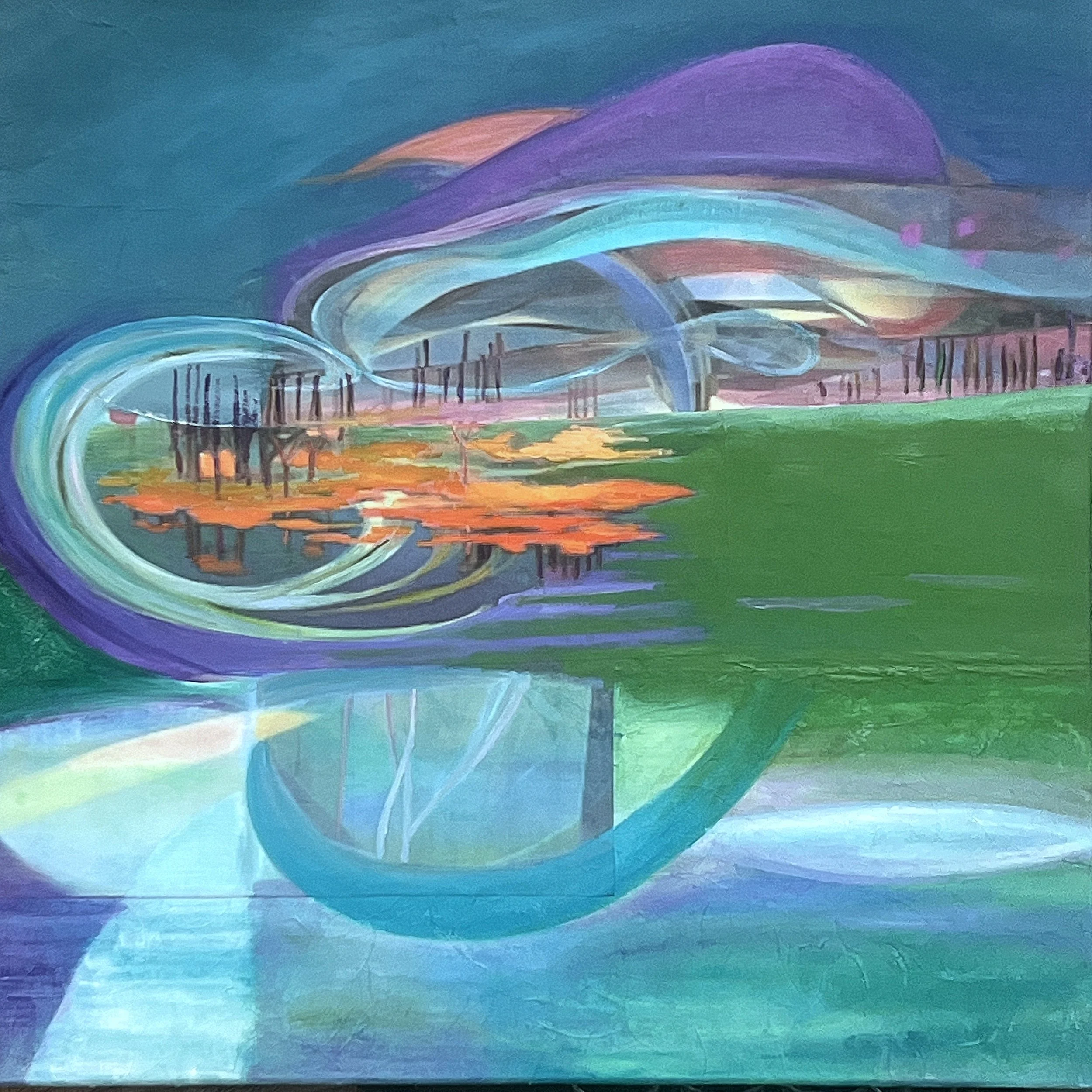 Jazz of the winds beneath a teal blue sky.