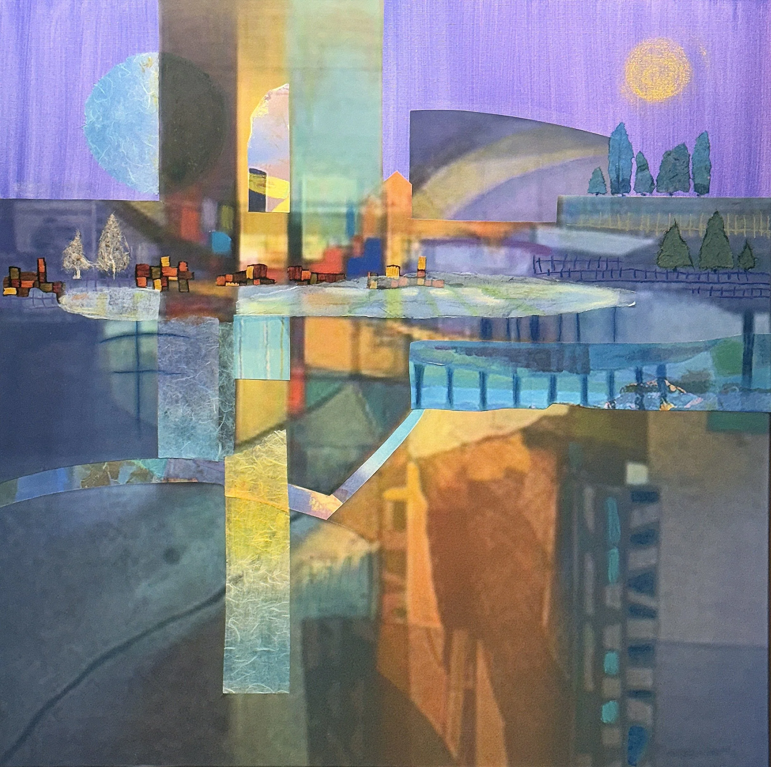 When the luminous moonlight scatters beneath the Hudson River