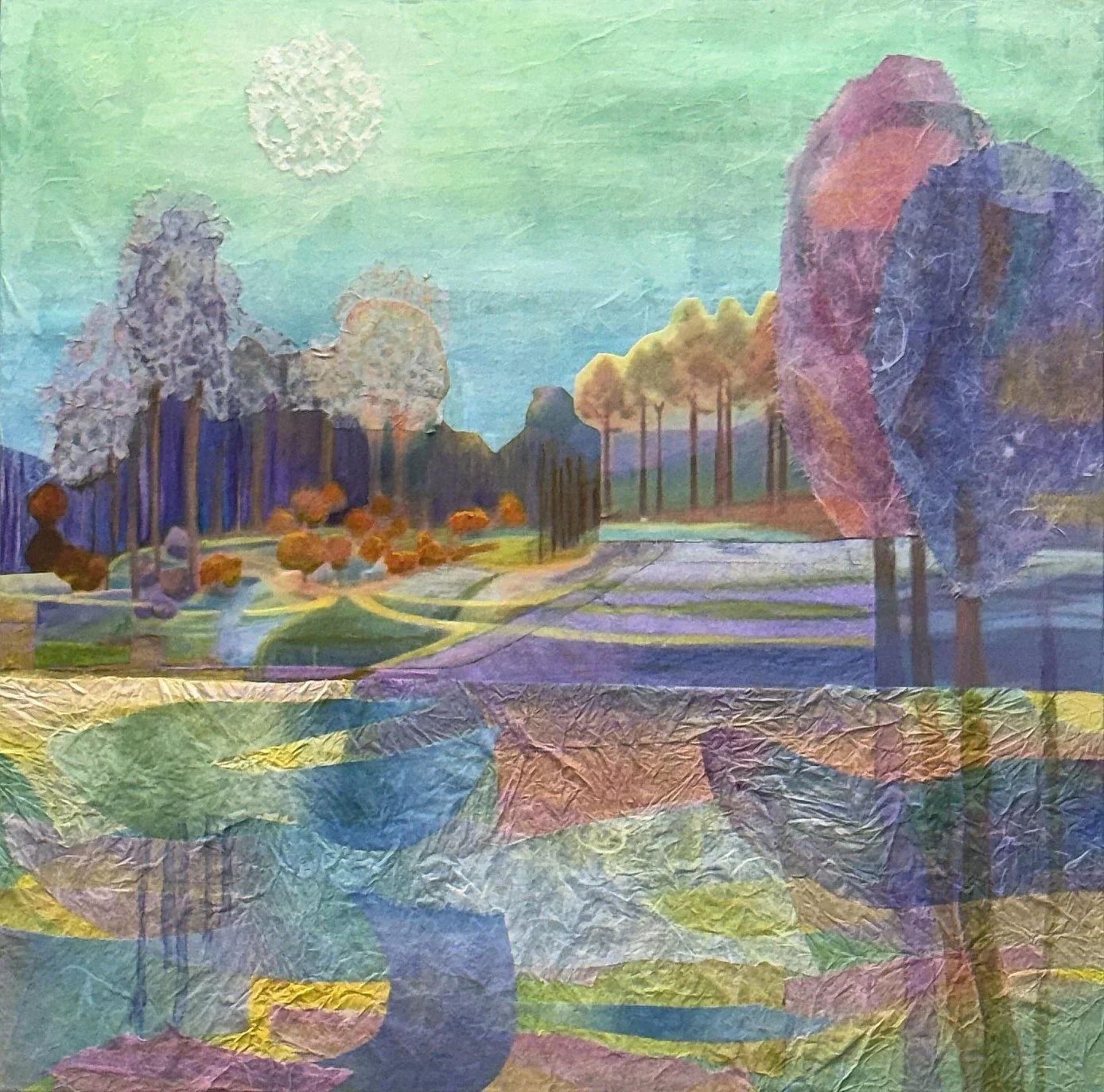 A landscape of light, crafted by memories dancing under the white moon.