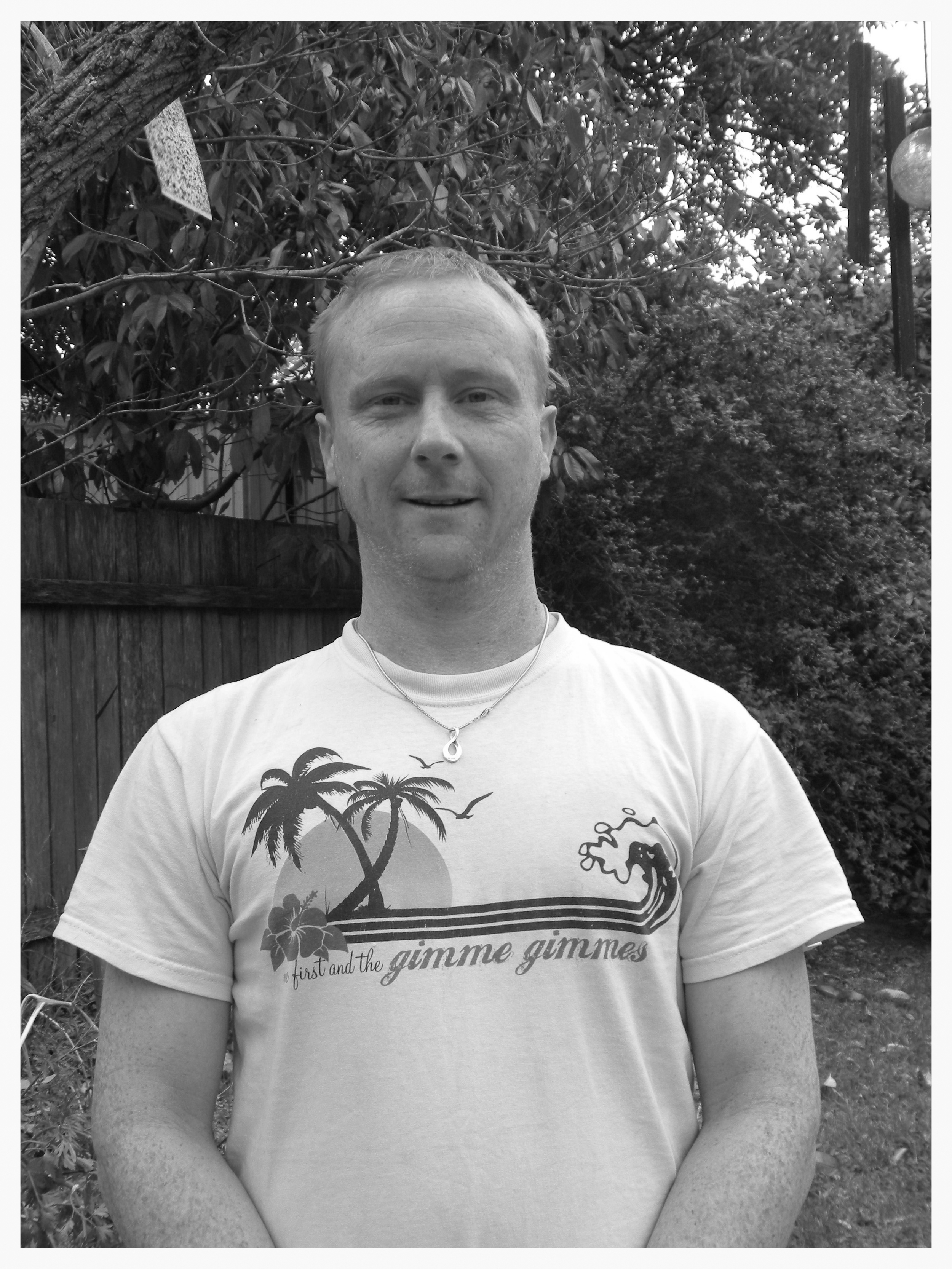 Michael wearing his favourite shirt