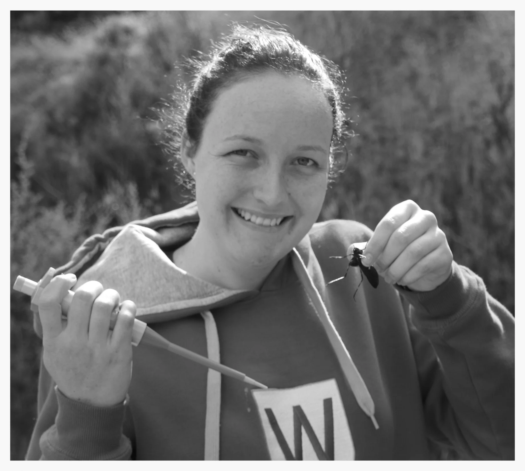 Jordyn enjoying pipetting katydid regurgitate