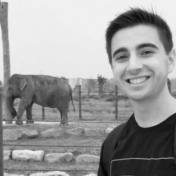 Jack with a tiny elephant.