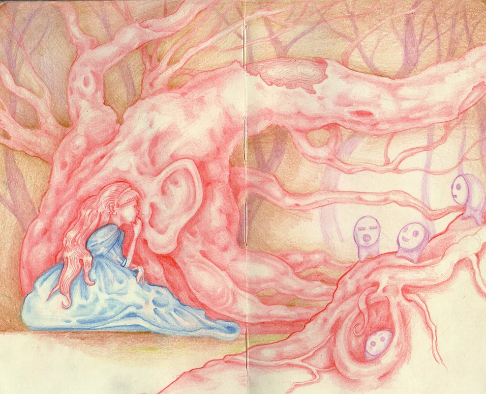 Colored pencils in Moleskine.