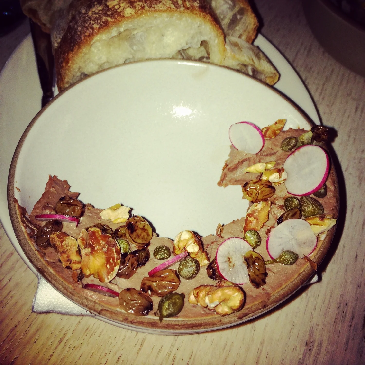 Chicken Liver with Balsamic Raisins, Capers, & Walnuts 
