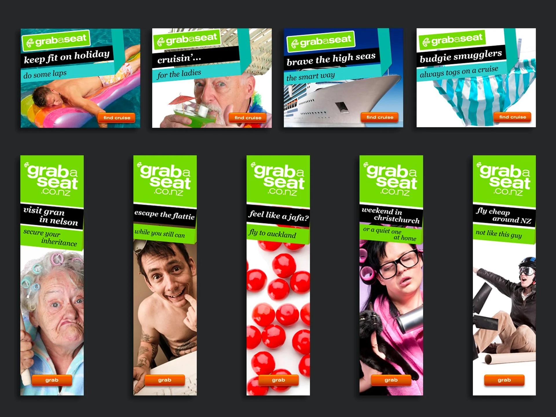 Art direction, Copywriting & Production  |  Grabaseat