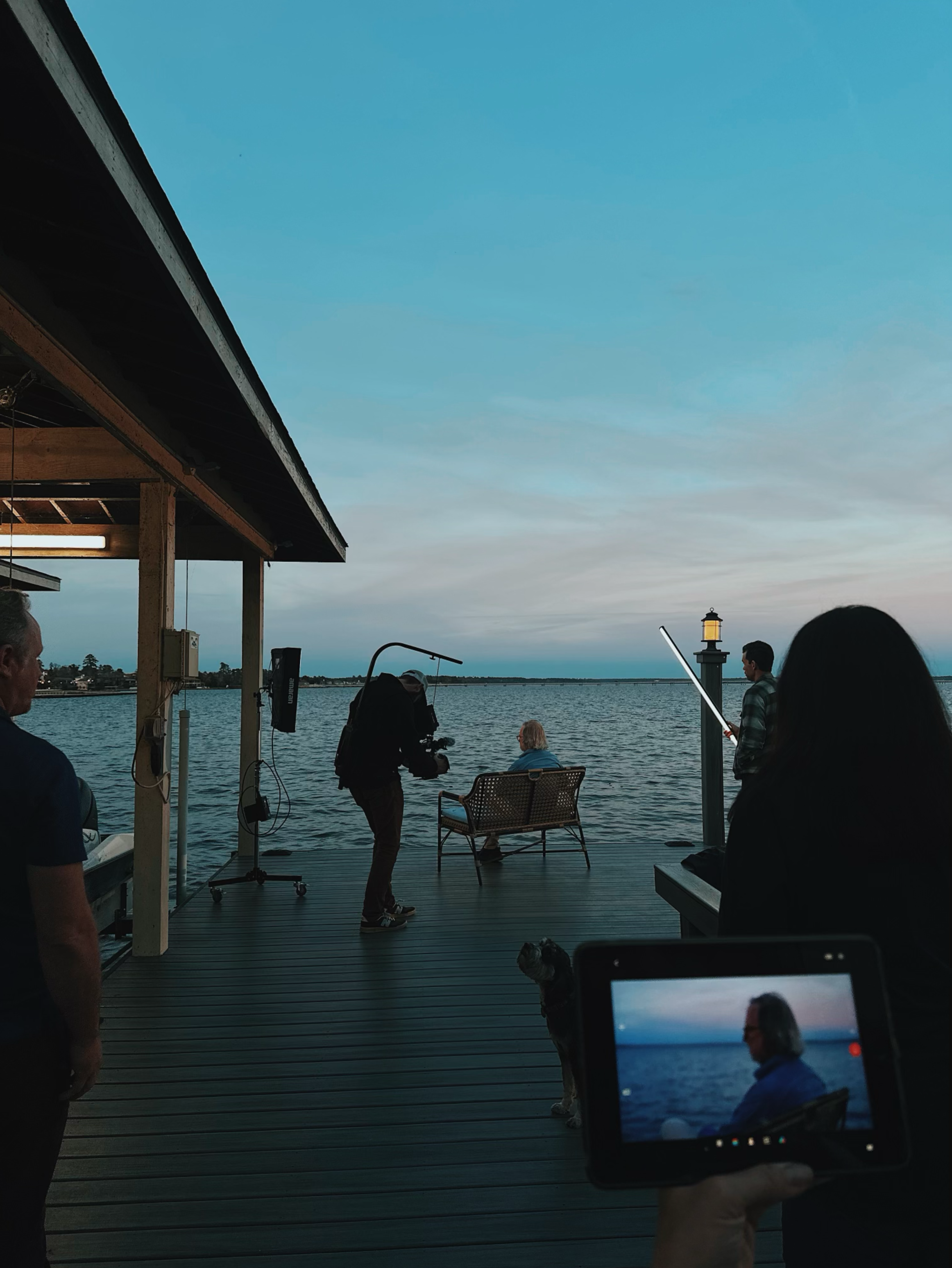 Behind the scenes Houston brand film production with cinematographer and professional video equipment
