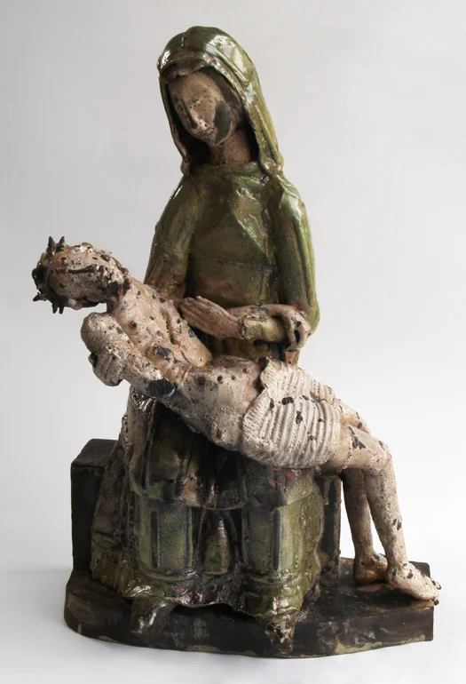 Pietà (2009) 42 x 24 x 18 cms raku