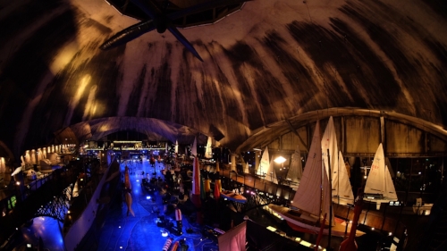 The Seaplane Harbour under its impressive concrete shell roof