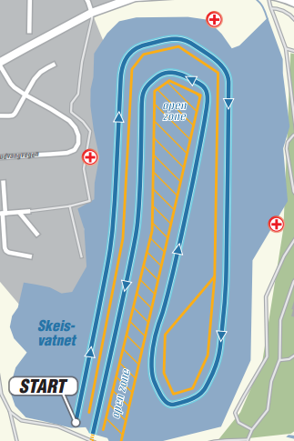 Strangely designed by easy swim course