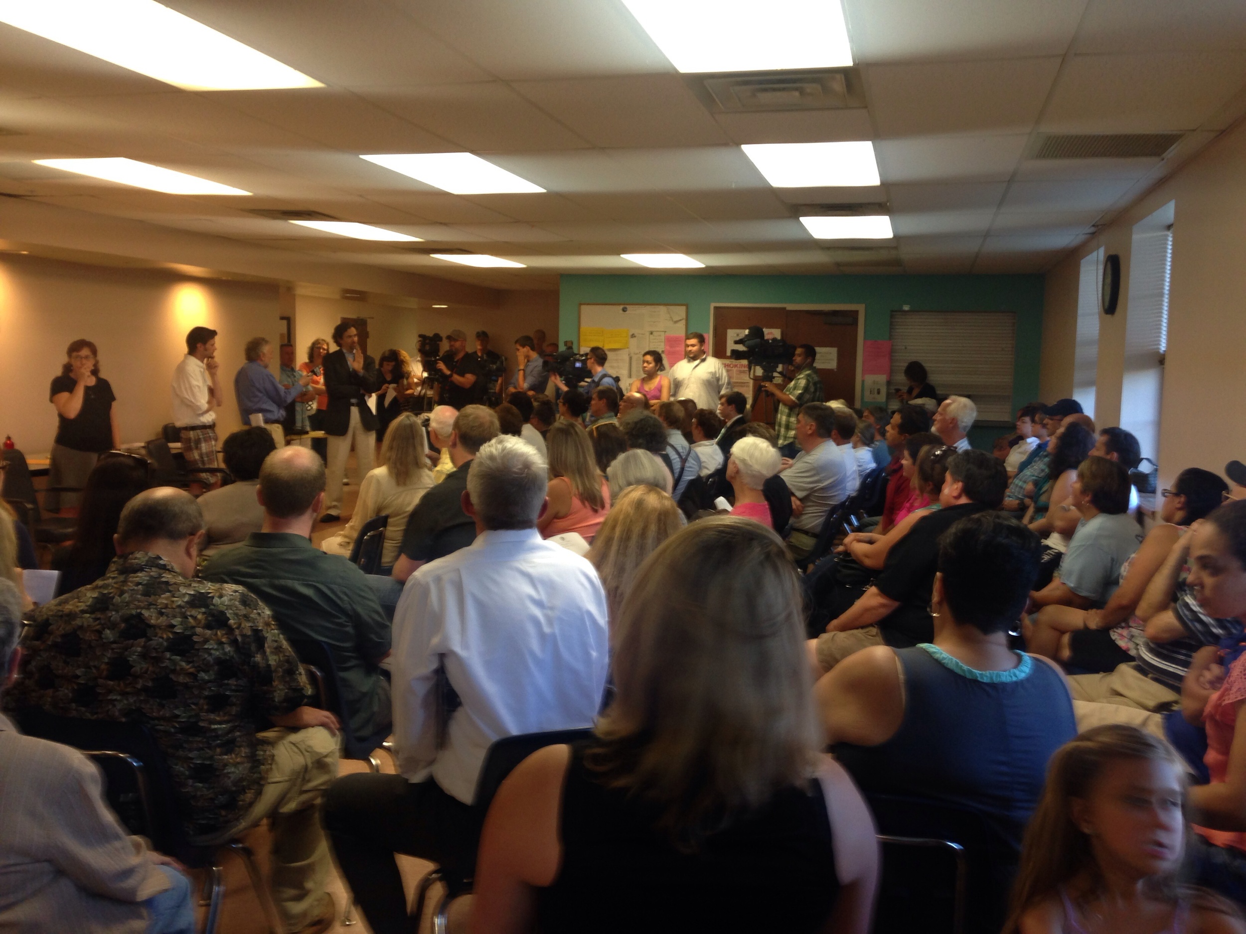 Nearly 150 residents from the Lower West Side gathered at Los Tainos Senior Citizens Center on Thursday, July 10 to offer input at a forum held to discuss a planned methadone clinic at Hispanics United at Buffalo. HUB representatives were notably absent from the public meeting. . 