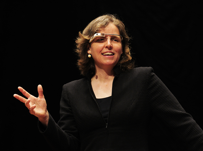 Buffalo native and City Honors graduate Megan Smith was named the new Chief of Technology Officer by President Obama. Photo: Smith modeling a pair of Google Glasses, 