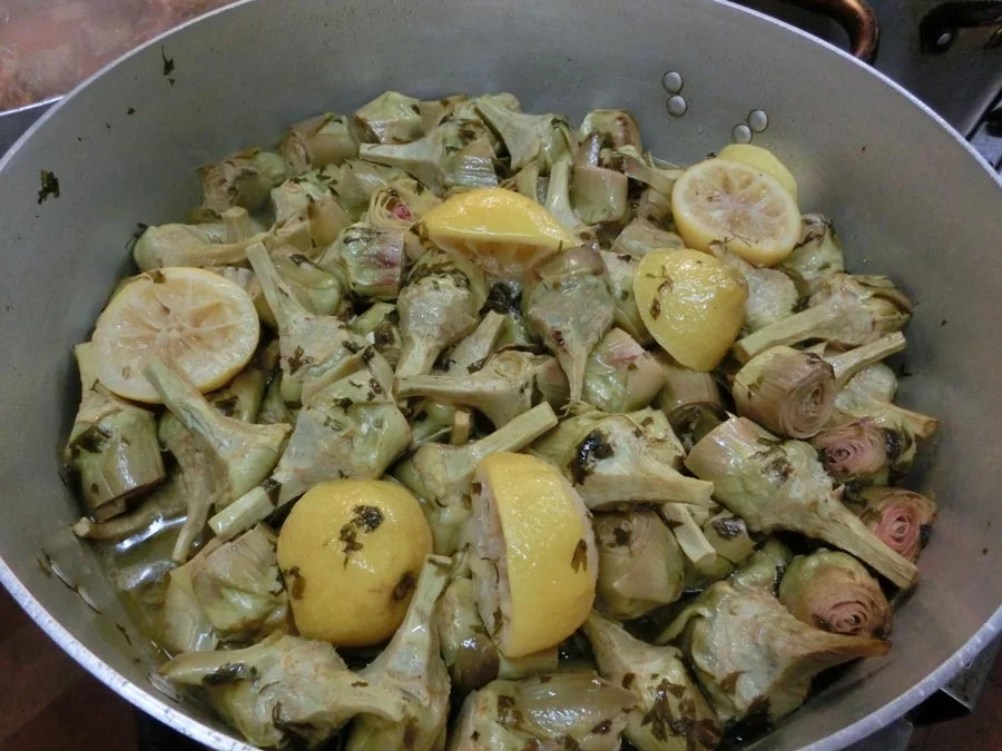Artichokes, ready to be served.