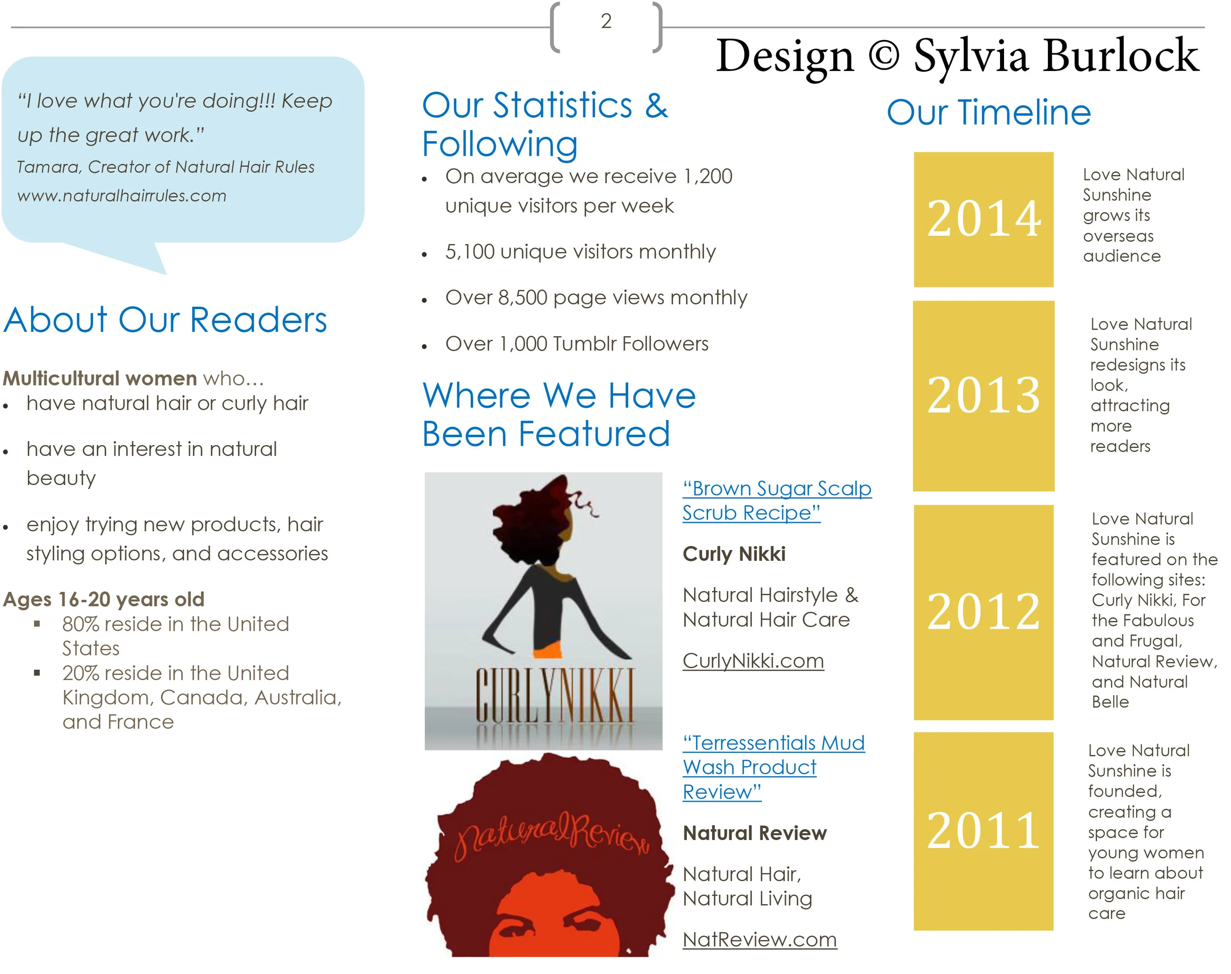 Media Kit Design Pg. 2