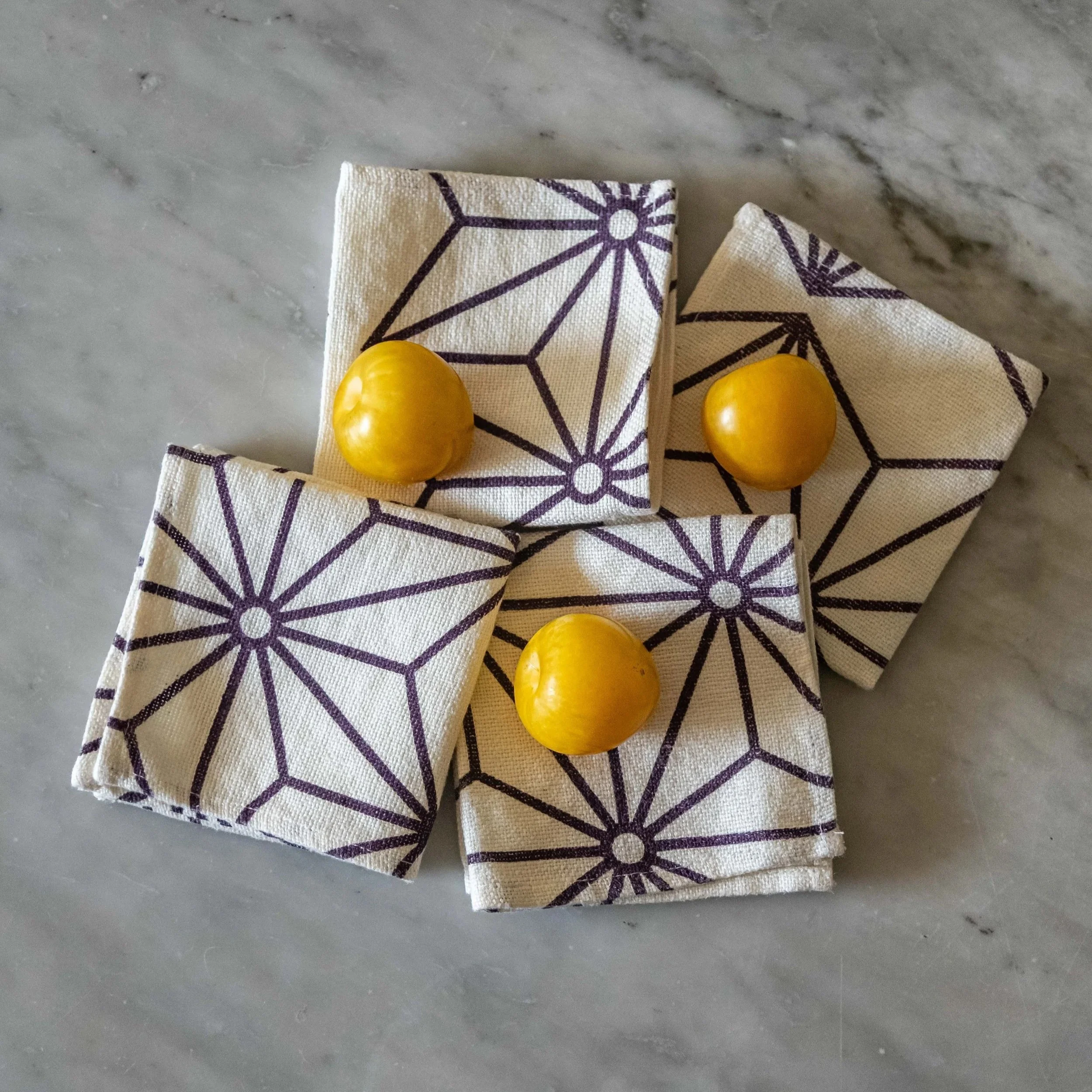 Linen Cocktail Napkin Set | Plum
