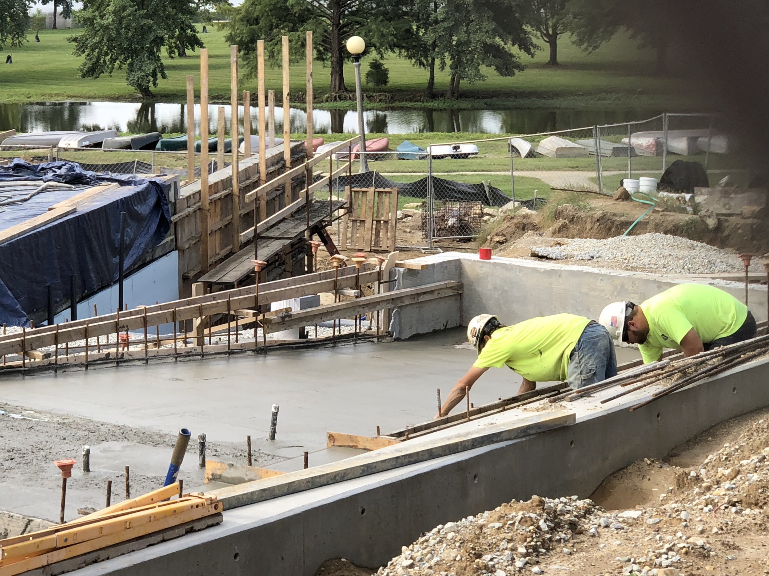 Pouring the wading pool floor - September, 2018