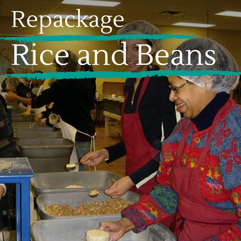 Fight poverty - repackage rice and beans