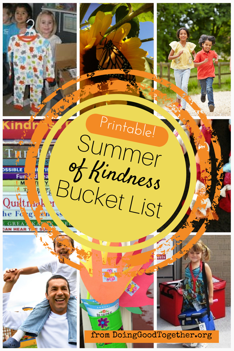Why Print Our "Summer of Kindness" Bucket List? — Doing Good Together™