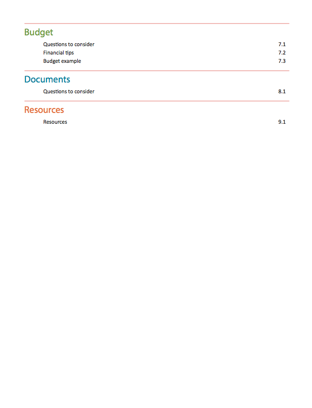 Table of Contents