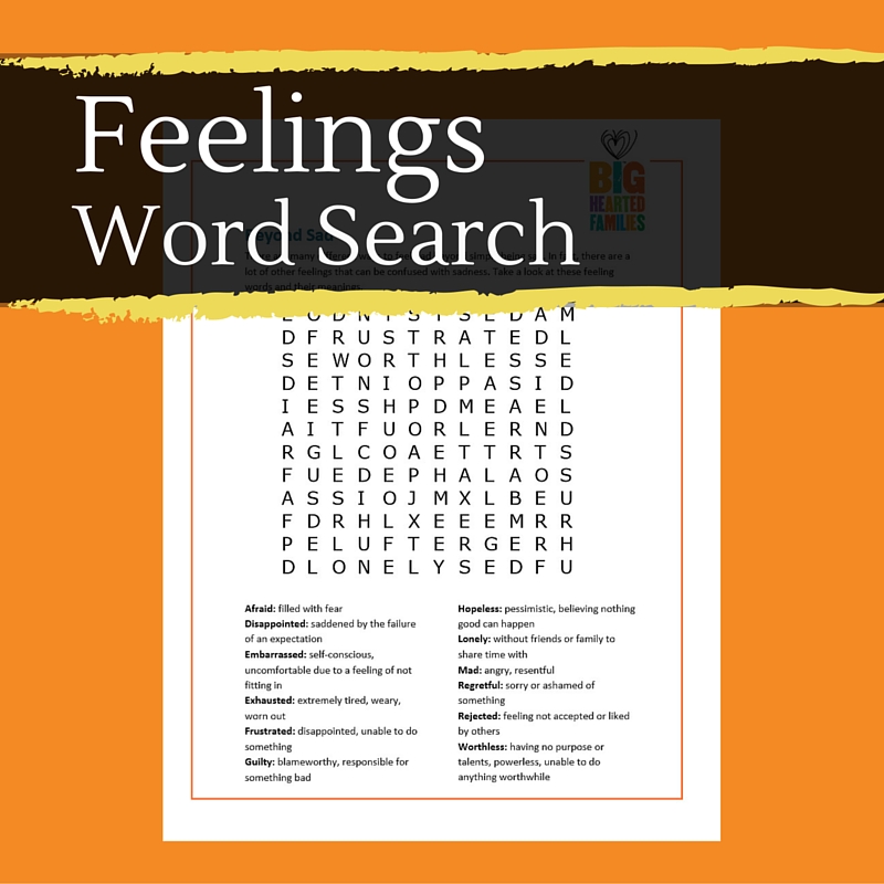 Feelings Word Search